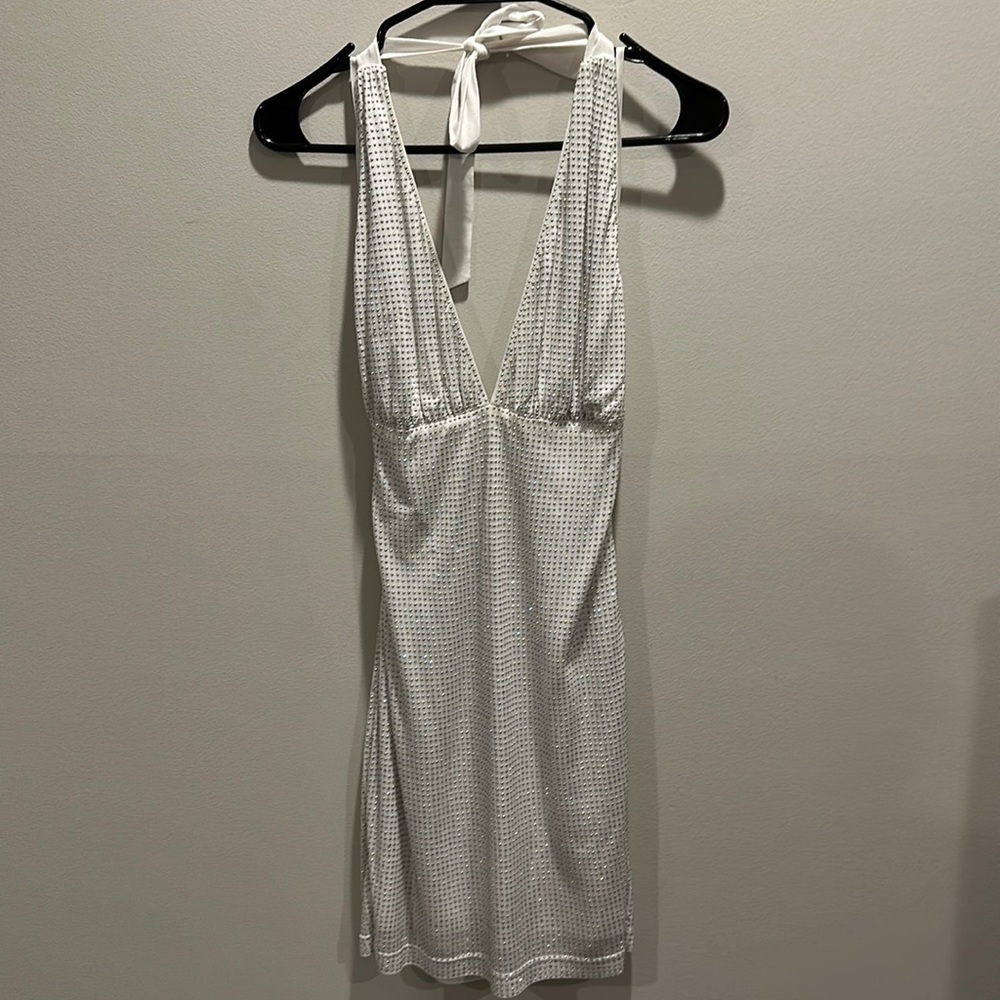 NWOT Bebe studded halter dress